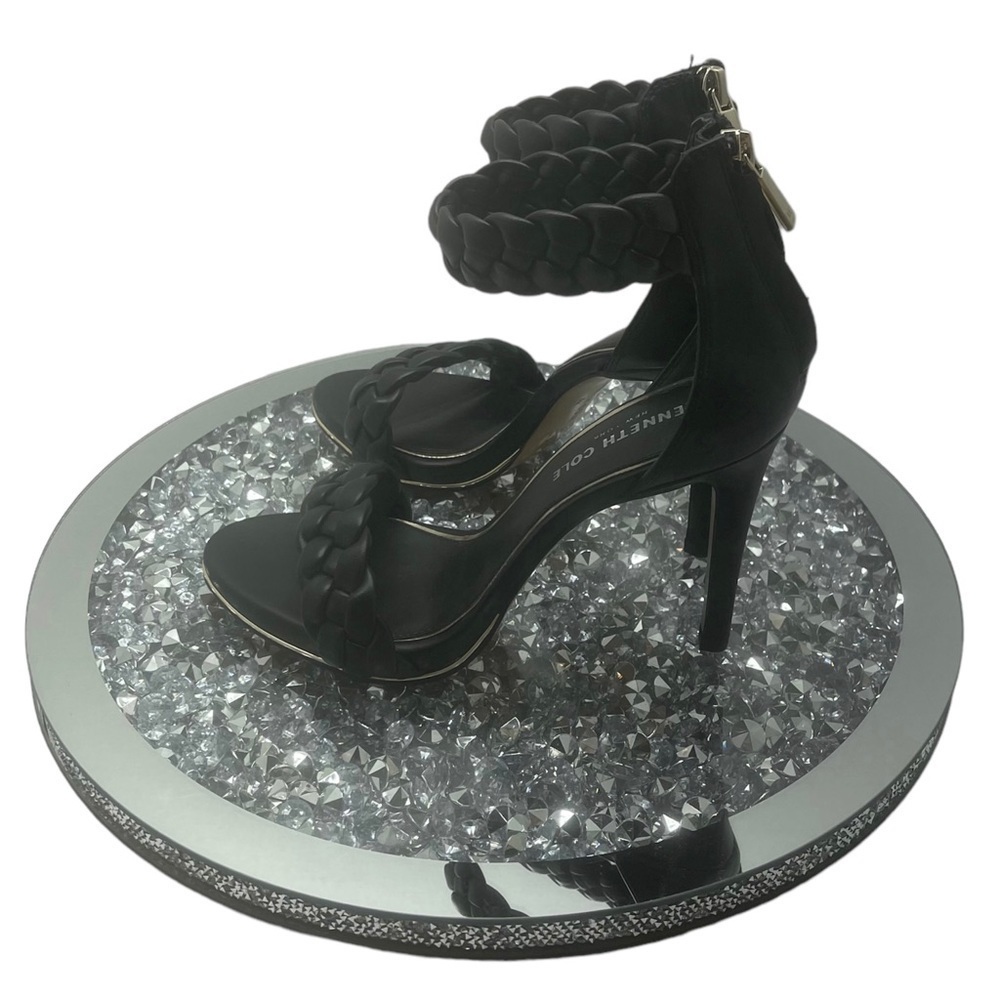 Kenneth Cole New York Brooke Leather Braided Womens BLK Heels SZ 6 NEW MSRP $125 - Picture 3 of 6